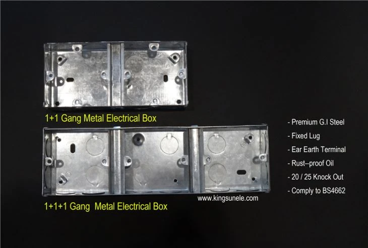 Two Gang Metal Electrical Outlet Box